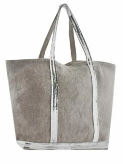 Zipped Linen Tote Bag Le Cabas Sequins VANESSA BRUNO -Sacs Soldes Magasin 716065