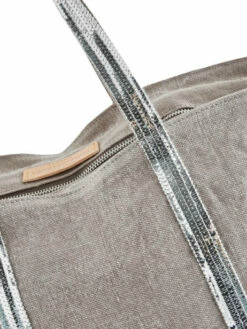 Zipped Linen Tote Bag Le Cabas Sequins VANESSA BRUNO -Sacs Soldes Magasin 716066
