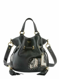 Small Leather Bucket Bag Premier Flirt Python LANCEL