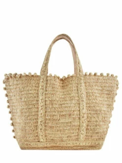 Raffia Shoulder Bag Le Cabas Pompoms VANESSA BRUNO