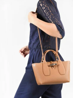 Small Leather Top-handle Roseau LONGCHAMP -Sacs Soldes Magasin 803275