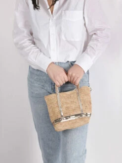 Crossbody Bag Baby Cabas Raffia Sequins VANESSA BRUNO -Sacs Soldes Magasin 809107