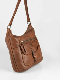 Shoulder Bag Utility Leather BASILIC PEPPER -Sacs Soldes Magasin 853817