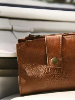 Leather Cow Coin Purse BASILIC PEPPER