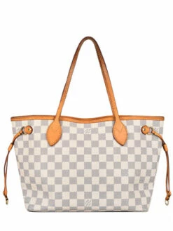 Preloved Louis Vuitton Shoulder Bag Neverfull Damier Azur BRAND CONNECTION