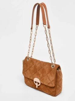 Suede Leather Moon Shoulder Bag VANESSA BRUNO -Sacs Soldes Magasin 926426