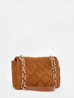 Suede Leather Moon Shoulder Bag VANESSA BRUNO -Sacs Soldes Magasin 926428