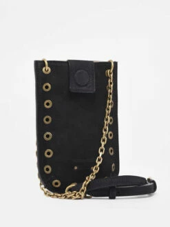 Suede Leather Zippy Phone Pouch VANESSA BRUNO -Sacs Soldes Magasin 926476