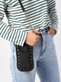 Suede Leather Zippy Phone Pouch VANESSA BRUNO -Sacs Soldes Magasin 928345