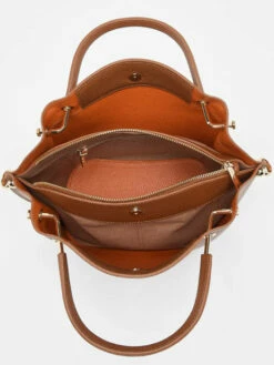 Leather Foulonn� Double Satchel LANCASTER 8 Leather Foulonn� Double Satchel LANCASTER -Sacs Soldes Magasin 952837