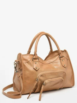 Leather Pop Satchel BASILIC PEPPER -Sacs Soldes Magasin 961470