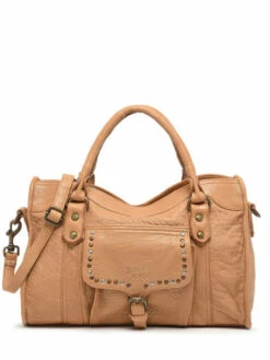 Satchel Stone Leather BASILIC PEPPER