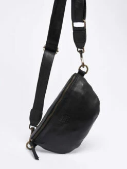 Leather Cow Belt Bag BASILIC PEPPER -Sacs Soldes Magasin 961957