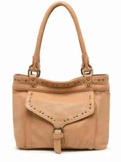 Shoulder Bag Stone Leather BASILIC PEPPER