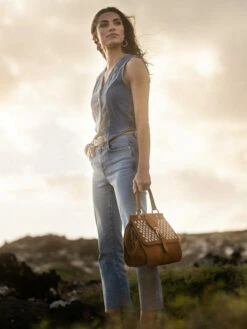 Large Leather Ethnique Top-handle Bag ETRIER